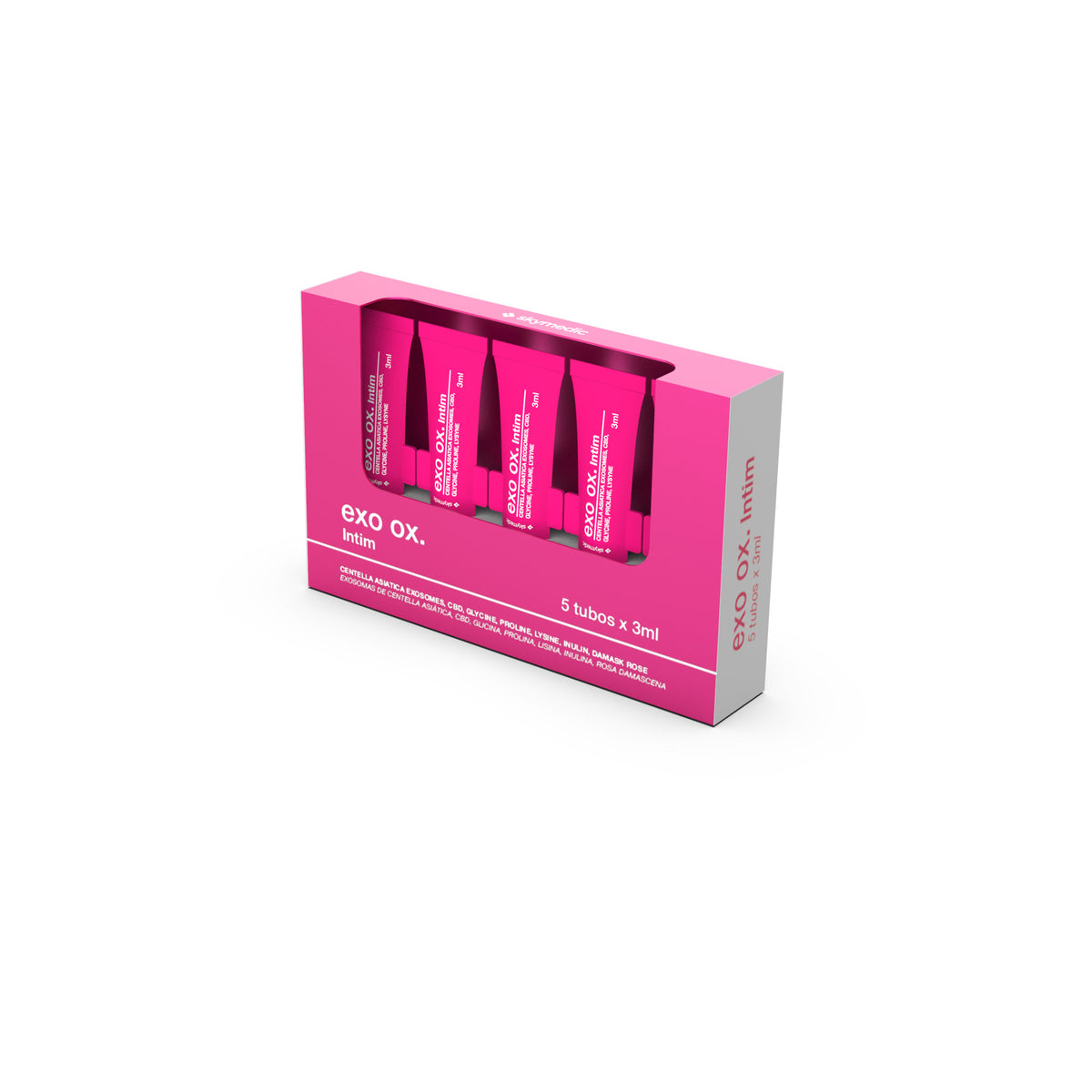 Sérum Íntimo EXO OX — Tratamento Mensal (2 × 5 tubos) — Cada caixa traz 5 tubos × 3 ml
