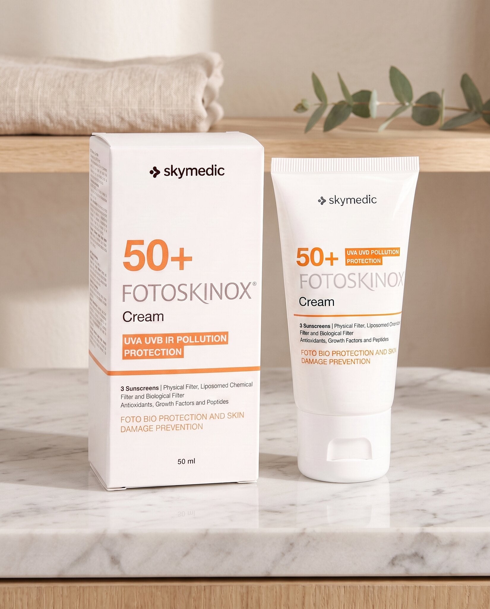Fotoskinox Creme FPS 50+ — ambiente